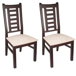 PACK 2 SILLAS PASCAL MADERA COLOR CHOCOLATE TAPIZ BEIGE JASPEADO