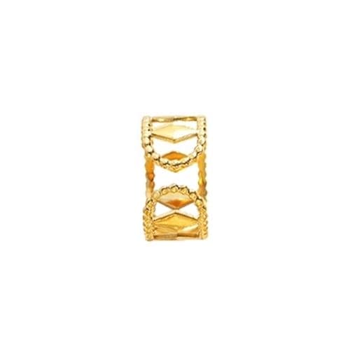 Anillo Bano Oro Amarillo 18k Rombos Ajustable TALLA UNICA
