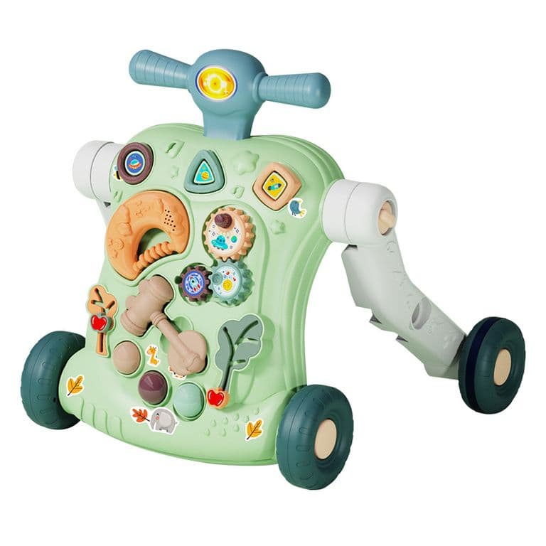Andador Musical Con Tablero De Juegos Portatil 6 En 1 Verde