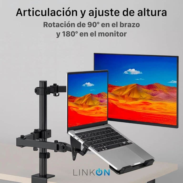 Soporte Brazo Doble Para Monitor Notebook Escritorio