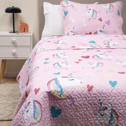 Cubrecama Cobertor Quilt Nina Nino +funda Almohada 15 Plaza