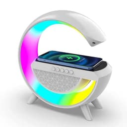 Parlante RGB Lampara de Mesa Multicolor Con Cargador Inalambrico