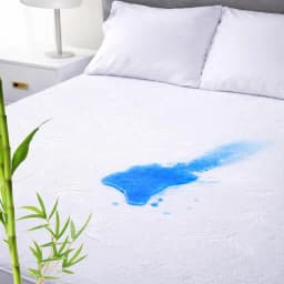 Cubre Colchon Protector Impermeable Bambu - Blanco Blanco SUPER KING
