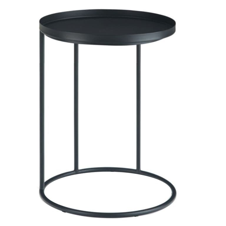 Mesa Lateral Metalica Negra Kabli 46x46x58 Hecho a Mano