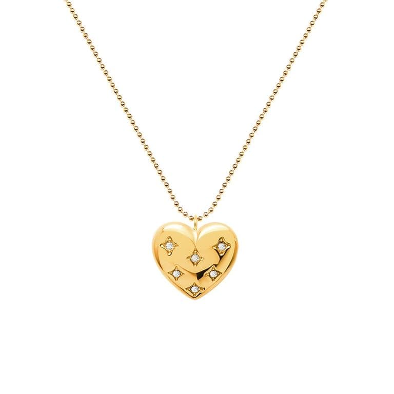 Collar Bano Oro Amarillo 18k Corazon L Circones Dorado TALLA UNICA