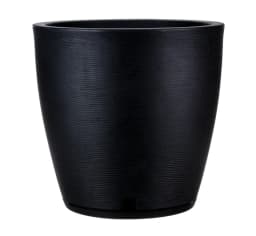 MACETERO NEGRO AMSTERDAM 45CM ALTO CON PLATO