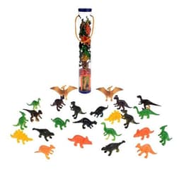 Figuras de dinosaurios set con accesorios en tubo