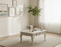 Mesa de Centro Normando Blanco envejecido