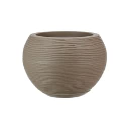 MACETERO BEIGE EFECTO PIEDRA FLORENCIA 19CM ALTO CON PLATO