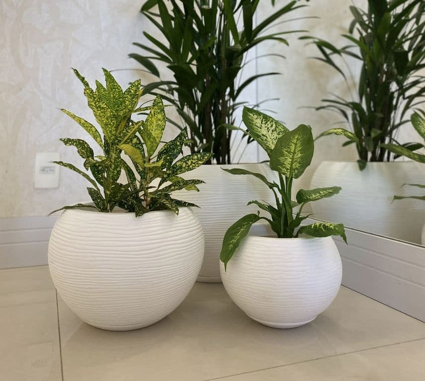 MACETERO BLANCO FLORENCIA 19CM ALTO CON PLATO