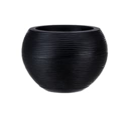 MACETERO NEGRO FLORENCIA 19CM ALTO CON PLATO