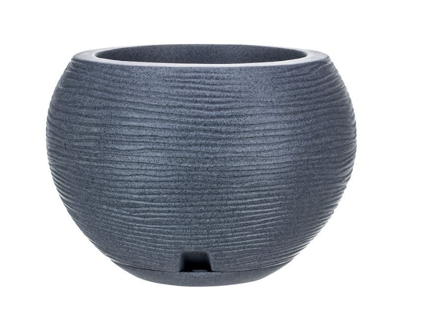 MACETERO GRAFITO FLORENCIA 24CM ALTO CON PLATO
