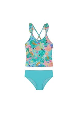 Traje de Bano Nina Tankini UV30+ Verde C/Vuelos Verde 4