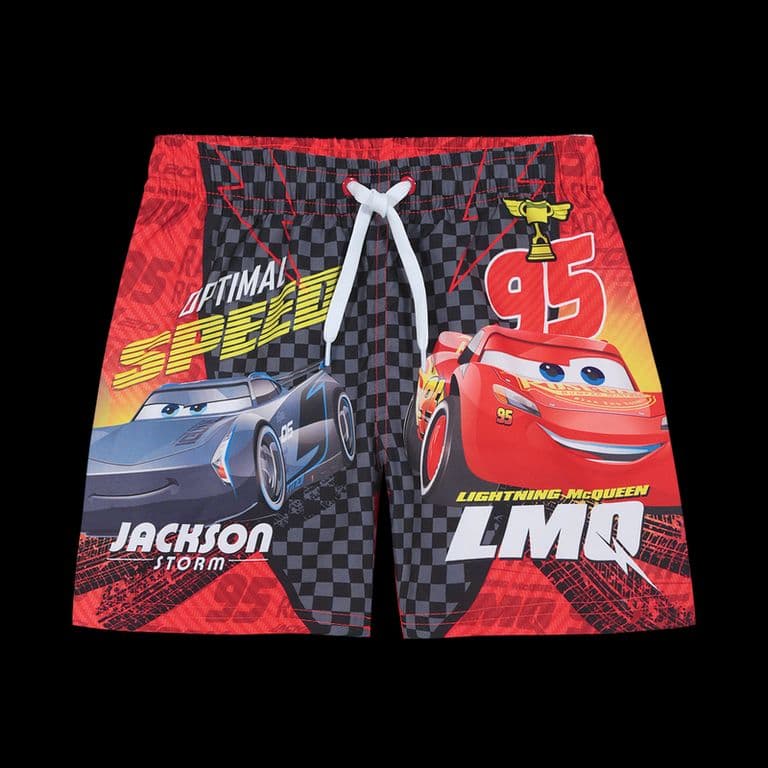 Traje de Bano Short Nino Cars Rojo Rojo 3