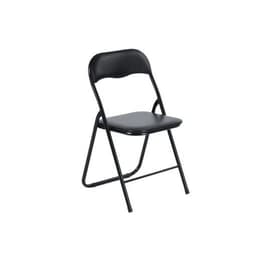 Silla Mango Plegable de Metal Acolchada Negro