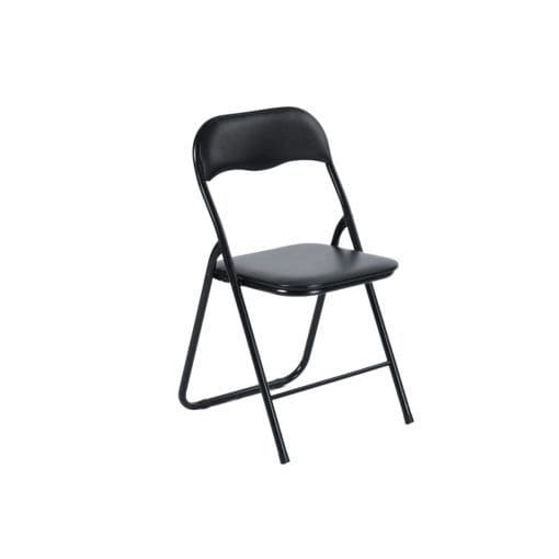 Silla Mango Plegable de Metal Acolchada Negro