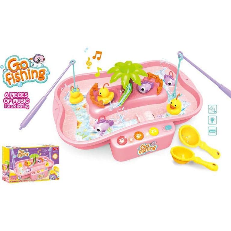 Juguetes de Pesca para Ninos con Iluminacion y Musica Rosa