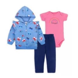 Conjunto Bebe Nina Pack 3 Piezas Happy Rosa 3 MESES