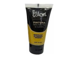 Pomo Pintura Amarilla De Cuerpo Y Cara Full Color Para Fiestas.