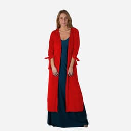 Tapado Kimono Largo Verona Rojo Terciopelo Rojo TALLA UNICA
