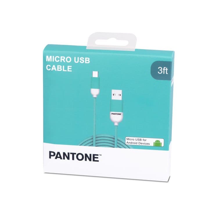 Cable de Datos Micro USB 1 MT Pantone High Speed Turquesa