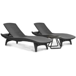 Juego De Reposeras Y Mesa Gris Pacific Sun - Gris