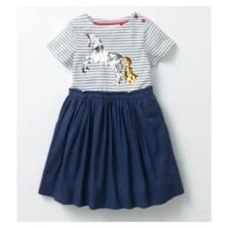 Vestido Manga Corta Nina Falda Unicornio Azul Petroleo 6