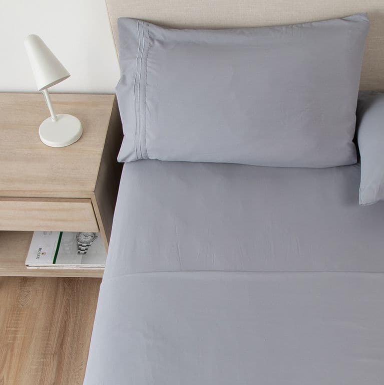Sabana Hotel Ultra Suave Funda Bordada - Gris - 1,5 plazas Gris ...