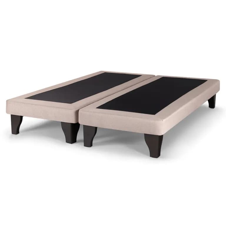 Base De Cama Europea King Beige Felpa