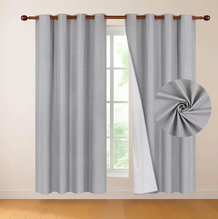 Cortina 100% Blackout Engomada Termica Set 2 140x220 - Gris