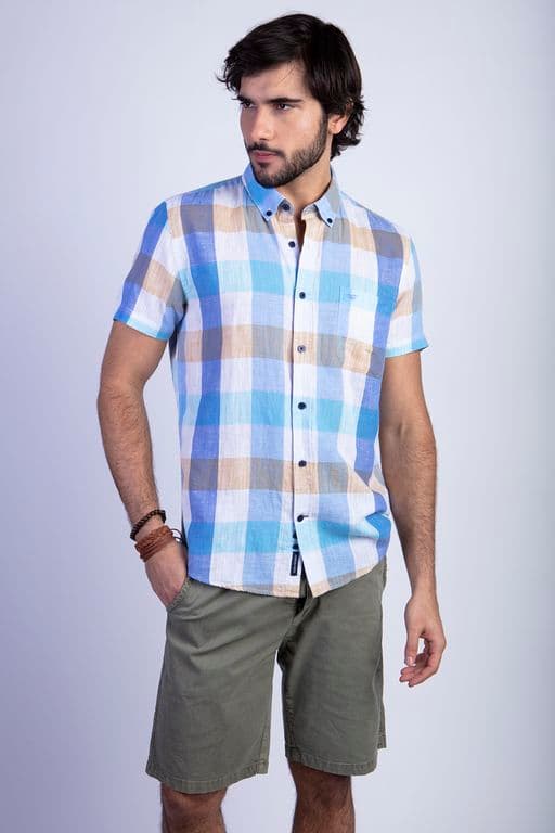 Camisa Cuadro Color F Azul Azul S