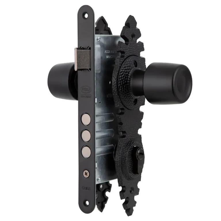Cerradura Embutida Urbano Rustica B60 Negra de Acceso con Pomo Exterior Fijo