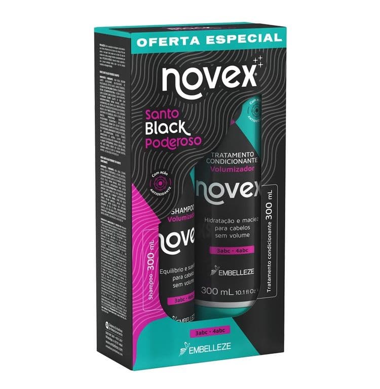 Kit Shampoo y Acondicionador Santo Black 2x300ml