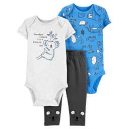 Set 3 Piezas Koalas 100% Algodon Celeste 9 MESES