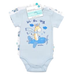 Set 2 Body Manga Corta Celeste Jirafa Nino 9-12 Celeste 9-12 MESES