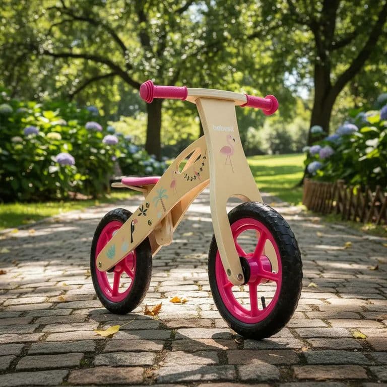 Bicicleta De Equilibrio Aprendizaje Madera Flamenco Rosa Rosa