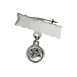 Prendedor con Medalla de San Benito Bebe Plateado TALLA UNICA