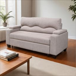 SOFA CAMA FUNCIONAL 2 PZ DECO LINO CREAM CHOCOLATE