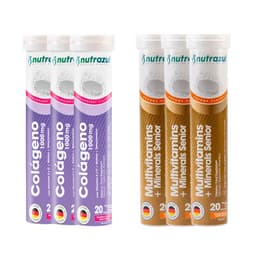 Colageno Marino Hidrolizado 1000 mg (3) + Multivitamico Senior (3) - Pack 6 unidades..