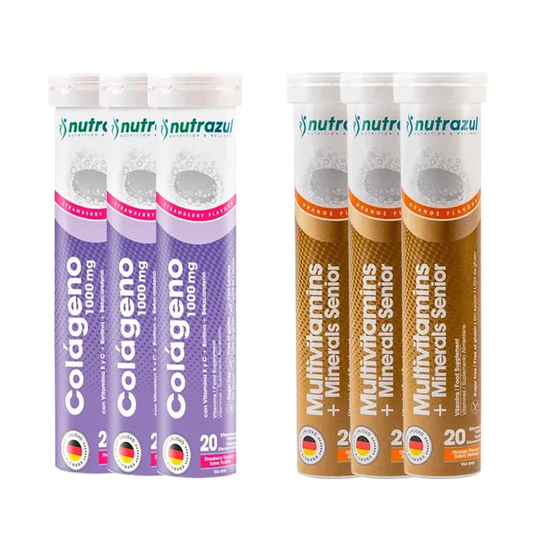 Colageno Marino Hidrolizado 1000 mg (3) + Multivitamico Senior (3) - Pack 6 unidades..