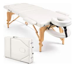 Camilla Masaje Plegable Spa Fisioterapia 3 Cuerpos Blanco