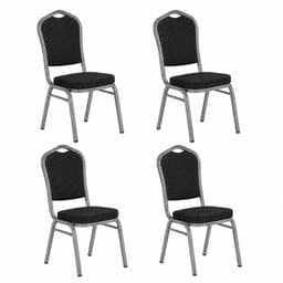 Pack 4 Silla Tapizada Eventos Fiestas Conferencias Comedor - NEGRO Negro