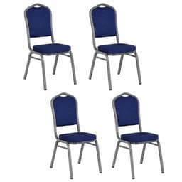 Pack 4 Silla Tapizada Eventos Fiestas Conferencias Comedor - Azul Azul marino