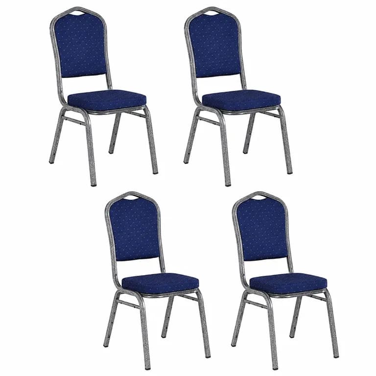 Pack 4 Silla Tapizada Eventos Fiestas Conferencias Comedor - Azul Azul marino