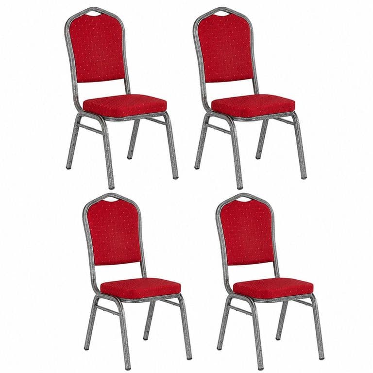 Pack 4 Silla Tapizada Eventos Fiestas Conferencias Comedor - ROJO