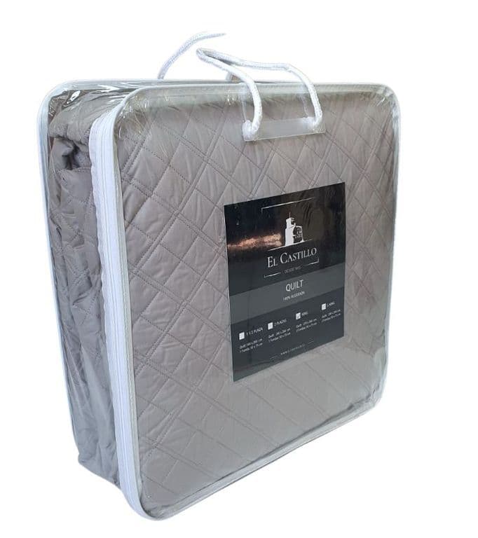 Quilt 100% Algodon Gris 1,5 plazas