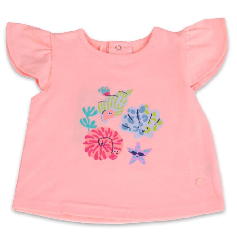 Polera Manga Corta Bebe Nina Rosado Rosa 3 MESES