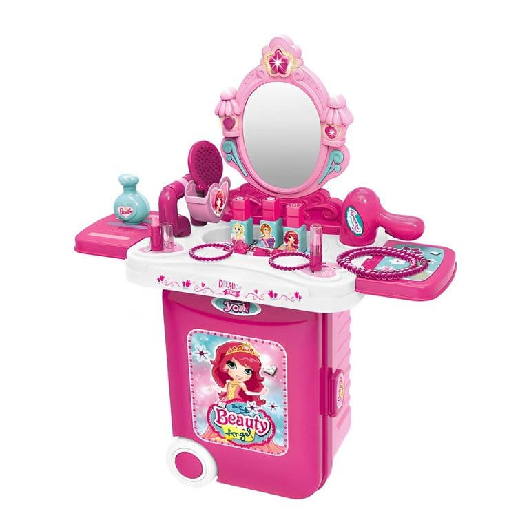 Juguete Maleta Peinador/ Tocador Maquillaje 3 En 1 con Luces