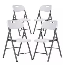 Set x4 Sillas Plegables De Plastico Para Fiestas Y Eventos