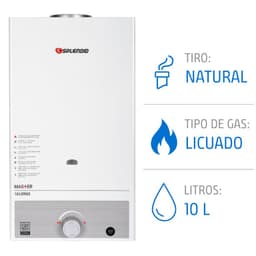 Pack Calefont 10 Litros Gas Licuado Tiro Natural + Regulador